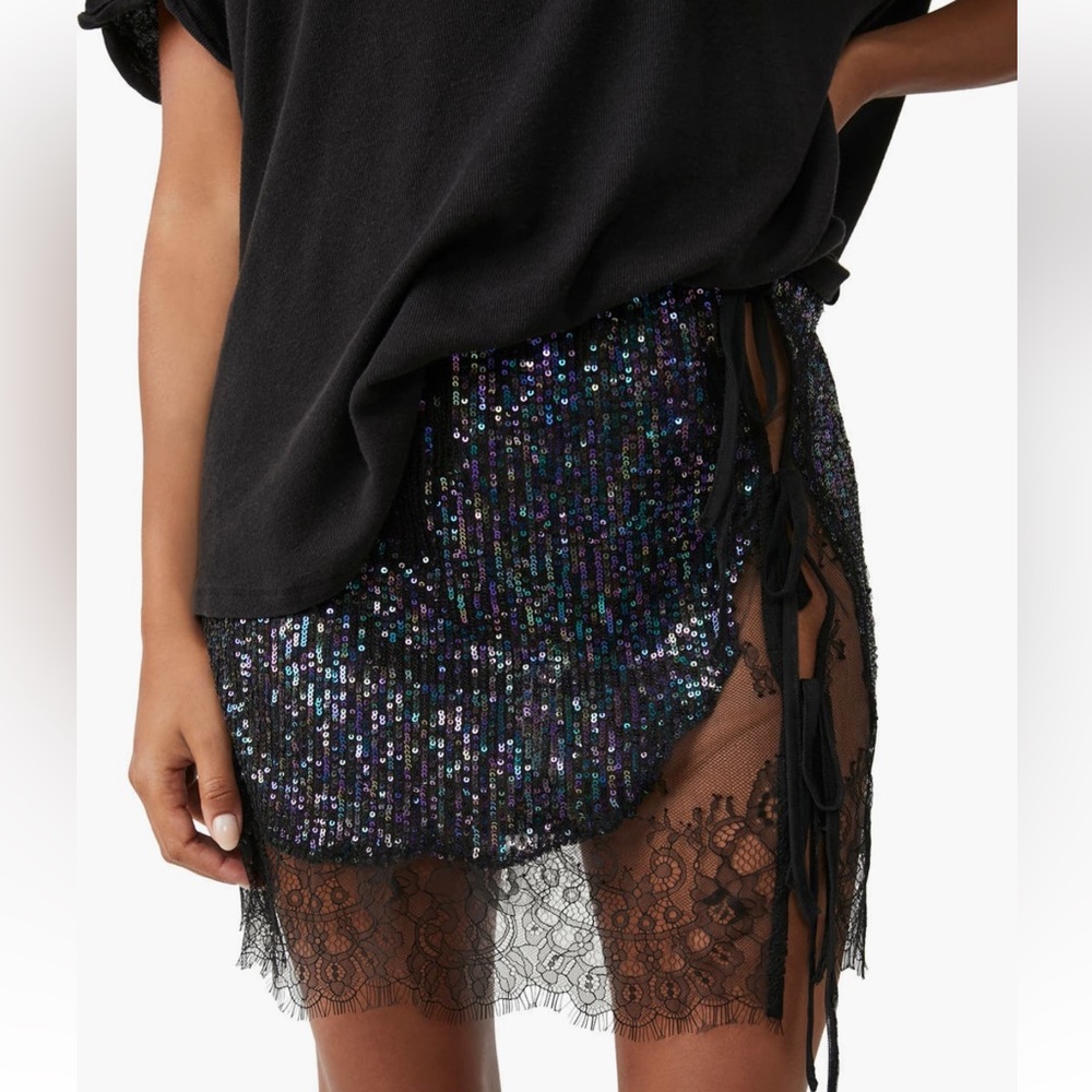 Free People-Gold Rush Sequin Half
Slip Skirt